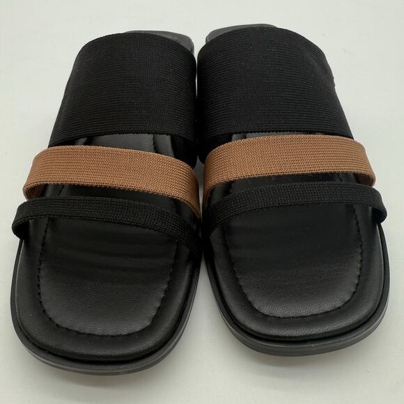 Vivaia Doris Square Toe Slide Sandal Old Money Knit Comfort Black Brown 7-7.5 - Picture 4 of 7